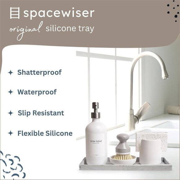 Countertop and Vanity Tray - Silicone Bathroom Tray Countertop, Dish Soap Trays - Picture 4 of 5